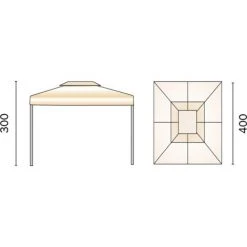 CAESAROO Tonnelle Rectangulaire 4x3 M En Alluminium Avec Cheminée Coupe-vent | Standard 8 CAESAROO Tonnelle Rectangulaire 4x3 M En Alluminium Avec Cheminée Coupe-vent | Standard -Pergola Soldes 7430849 2