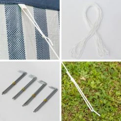 TECTAKE Tonnelle De Jardin Autoportante 9 M X 3 M Avec 8 Rideaux Amovibles Structure En Métal Bleu - Bleu -Pergola Soldes 7513876 5