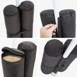 TECTAKE 4 Sacs De Lestage Pour Barnum Tonnelle De Jardin Ou Tente De Répcetion En Polyester Noir - Noir -Pergola Soldes 7513969 3