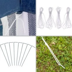 TECTAKE Tonnelle De Jardin Autoportante 3 M X 3 M Structure En Métal Bleu - Bleu -Pergola Soldes 7514097 5