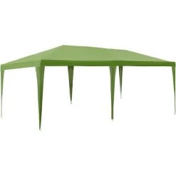 TECTAKE Tonnelle De Jardin Autoportante 6 M X 3 M Avec 5 Rideaux Structure En Métal Vert - Vert -Pergola Soldes 7514402 4