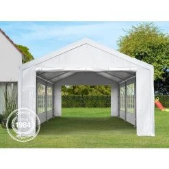 INTENT24.FR Tente De Réception 3x4 M Pavillon Blanc Bâche PE épaisse D'env.180g/m² Imperméable Tente De Jardin - Blanc -Pergola Soldes 7544022 3