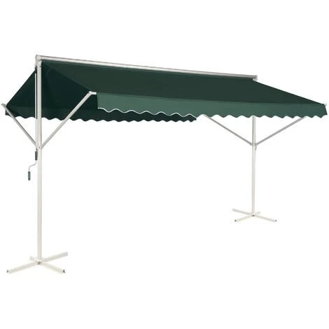 Outsunny Store Double Pente Manuel Rétractable Inclinaison Réglable Métal Polyester Imperméabilisé 3,95L X 2,98l X 2,55H M Vert Foncé - Vert 3 Outsunny Store Double Pente Manuel Rétractable Inclinaison Réglable Métal Polyester Imperméabilisé 3,95L X 2,98l X 2,55H M Vert Foncé - Vert