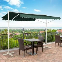 Outsunny Store Double Pente Manuel Rétractable Inclinaison Réglable Métal Polyester Imperméabilisé 3,95L X 2,98l X 2,55H M Vert Foncé - Vert 10 Outsunny Store Double Pente Manuel Rétractable Inclinaison Réglable Métal Polyester Imperméabilisé 3,95L X 2,98l X 2,55H M Vert Foncé - Vert -Pergola Soldes 7598292 4