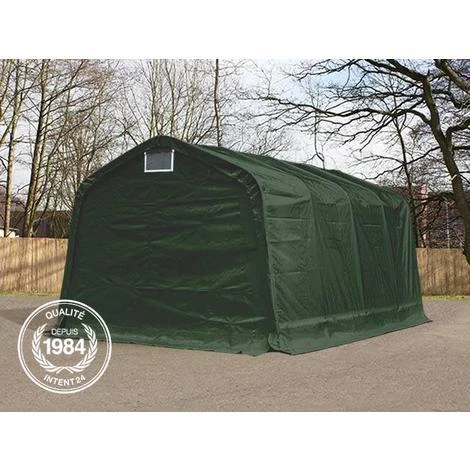 INTENT24.FR Tente-garage Carport 3,3x8,4 M D'élevage Abri Agricole Tente De Stockage Bâche Env. 550g/m² Armature Solide Vert Fonce - Vert 3 INTENT24.FR Tente-garage Carport 3,3x8,4 M D'élevage Abri Agricole Tente De Stockage Bâche Env. 550g/m² Armature Solide Vert Fonce - Vert