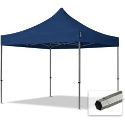 INTENT24.FR INTENT24 3x3 M Tente Pliante - Acier, PES Env. 350g/m², Bleu - Bleu