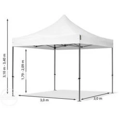 INTENT24.FR INTENT24 3x3 M Tente Pliante - Acier, PES Env. 350g/m², Noir - Noir -Pergola Soldes 7660774 4