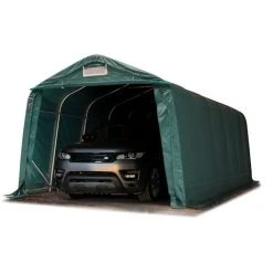 INTENT24.FR Tente-garage Carport 3,3 X 7,2 M D'élevage Abri Agricole Tente De Stockage Bâche Env. 550g/m² Armature Solide Vert Fonce - Vert