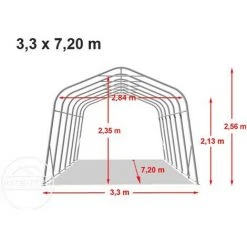 INTENT24.FR Tente-garage Carport 3,3 X 7,2 M D'élevage Abri Agricole Tente De Stockage Bâche Env. 550g/m² Armature Solide Vert Fonce - Vert -Pergola Soldes 7660828 5
