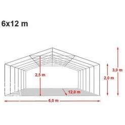 INTENT24.FR Abri / Tente De Stockage PREMIUM INTENT24 - 6 X 12 M En Vert Fonce - Avec Cadre De Sol Et Renforts De Toit, Bâches En PVC Haute Densité Env. 500g/m² 100% Imperméable, Armature En Acier Galvanisé (antirouille), Fixage Par Boulonnage - Vert -Pergola Soldes 7660849 5