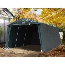INTENT24.FR Abri/Tente Garage PREMIUM 3,3 X 6,2 M Pour Voiture Et Bateau - Toile PVC Env. 500g/m² Imperméable Vert Fonce - Vert -Pergola Soldes 7660867 3