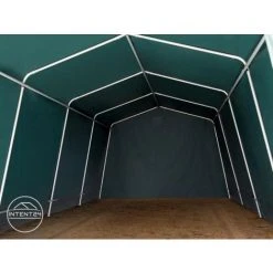 INTENT24.FR Abri/Tente Garage PREMIUM 3,3 X 6,2 M Pour Voiture Et Bateau - Toile PVC Env. 500g/m² Imperméable Vert Fonce - Vert -Pergola Soldes 7660867 4
