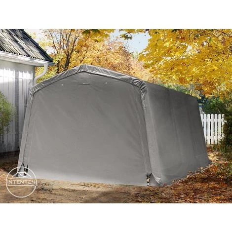 INTENT24.FR Abri/Tente Garage PREMIUM 3,3 X 4,8 M Pour Voiture Et Bateau - Toile PVC Env. 500g/m² Imperméable Gris - Gris 4 INTENT24.FR Abri/Tente Garage PREMIUM 3,3 X 4,8 M Pour Voiture Et Bateau - Toile PVC Env. 500g/m² Imperméable Gris - Gris – Image 2
