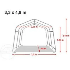 INTENT24.FR Abri/Tente Garage PREMIUM 3,3 X 4,8 M Pour Voiture Et Bateau - Toile PVC Env. 500g/m² Imperméable Gris - Gris 11 INTENT24.FR Abri/Tente Garage PREMIUM 3,3 X 4,8 M Pour Voiture Et Bateau - Toile PVC Env. 500g/m² Imperméable Gris - Gris -Pergola Soldes 7660868 5
