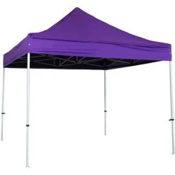 INTEROUGE Tente Pliante Pergola Tente De Jardin Tonnelle 3x3 M Acier 32mm - Bâche 300g/m² Violet - Violet