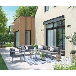 OVIALA Store Banne 2,50 X 2 M Avec Coffre Semi-intégral Gris - Gris -Pergola Soldes 7968648 3