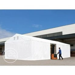 INTENT24.FR INTENT24 Hangar Tente De Stockage 5 X 10 M D'élevage De 2,60m De Hauteur Vert Fonce épaisses D'env. 500g/m² PVC Imperméables - Vert -Pergola Soldes 7990810 4