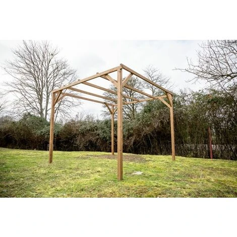 Habrita Pergola THONON En Bois Thermo Chauffé Sans Couverture 8,88 M² 4 Habrita Pergola THONON En Bois Thermo Chauffé Sans Couverture 8,88 M² – Image 2