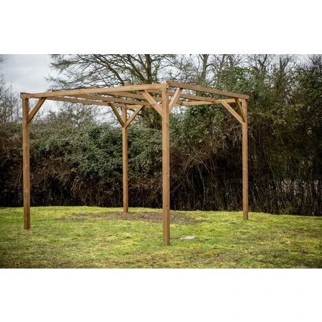 Habrita Pergola THONON En Bois Thermo Chauffé Sans Couverture 8,88 M² 5 Habrita Pergola THONON En Bois Thermo Chauffé Sans Couverture 8,88 M² – Image 3