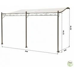 TERRE JARDIN Tonnelle Adossée Beige 4 X 3 M 9 TERRE JARDIN Tonnelle Adossée Beige 4 X 3 M -Pergola Soldes 8359 3