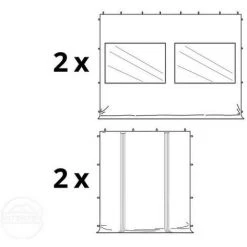 INTENT24.FR INTENT24 3x4,5 M Tente Pliante - Acier, PES Env. 350g/m², Côté Panoramique, Crême - Crème -Pergola Soldes 8435278 2