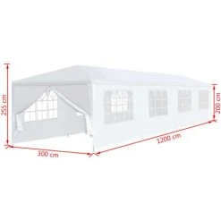 VidaXL Tonnelle De Jardin 3 X 12 M Blanc - Blanc -Pergola Soldes 8998161 3